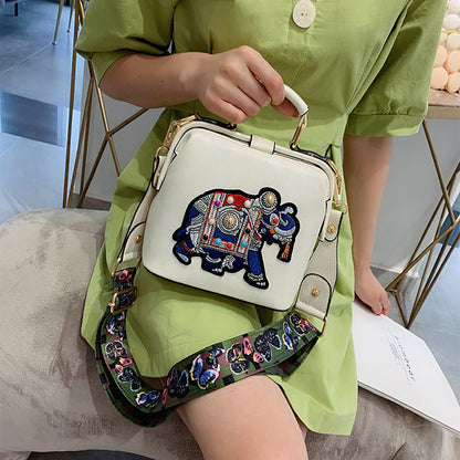 The Elegant Elephant Embroidery Handbag