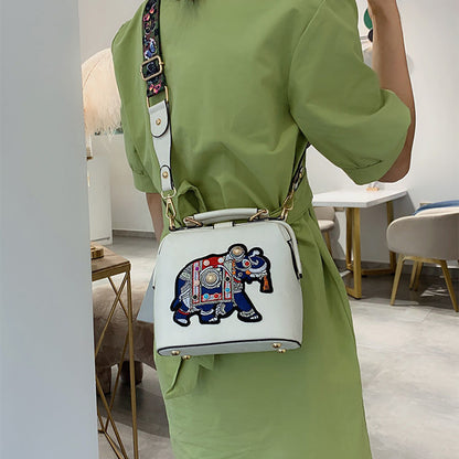 The Elegant Elephant Embroidery Handbag