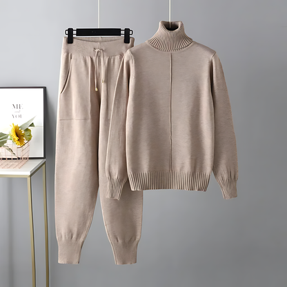 Turtleneck Top & Lounge Pants Set