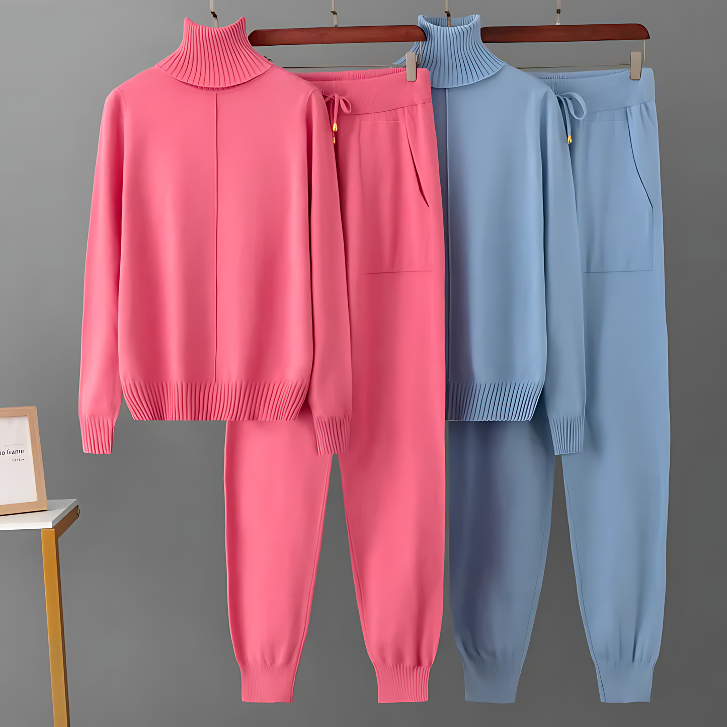 Turtleneck Top & Lounge Pants Set