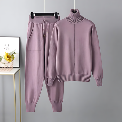 Turtleneck Top & Lounge Pants Set